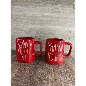 Rae Dunn Happy Fourth & Land of The Free Mugs